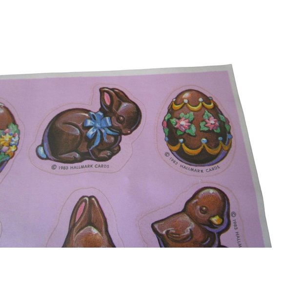 Chocolate Scented Easter Stickers Vintage Hallmark 1983 A Single Sheet - Picture 4 of 11